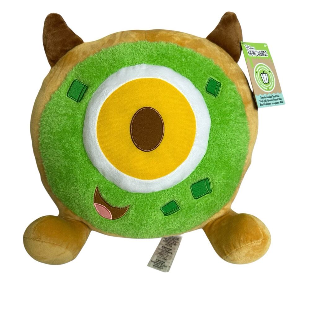 Disney Parks Munchlings Scented Mike Wazowski Avocado Bagel Plush 13 1/2 In New